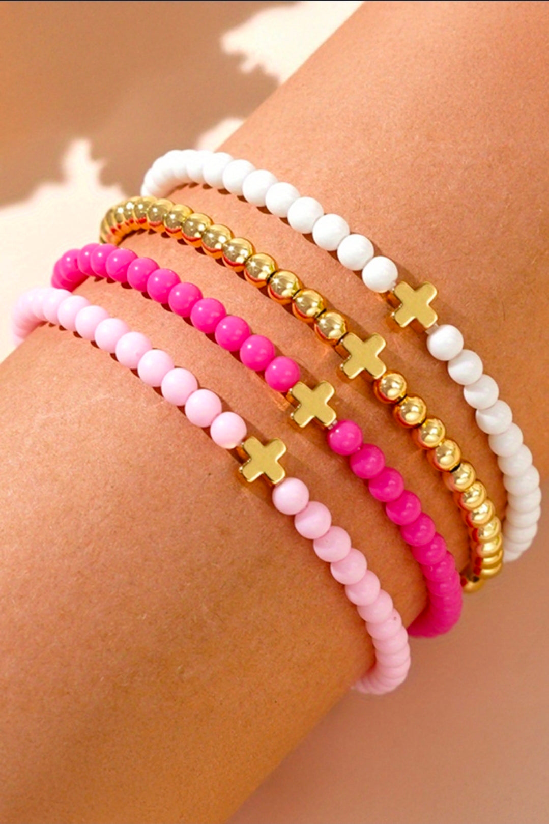Beaded Cross Bracelet set