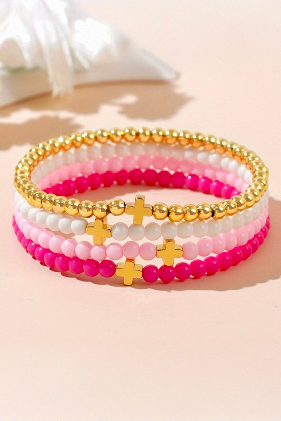 Beaded Cross Bracelet set