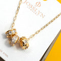 Zircon Barrel Rhinestone Charm Necklace