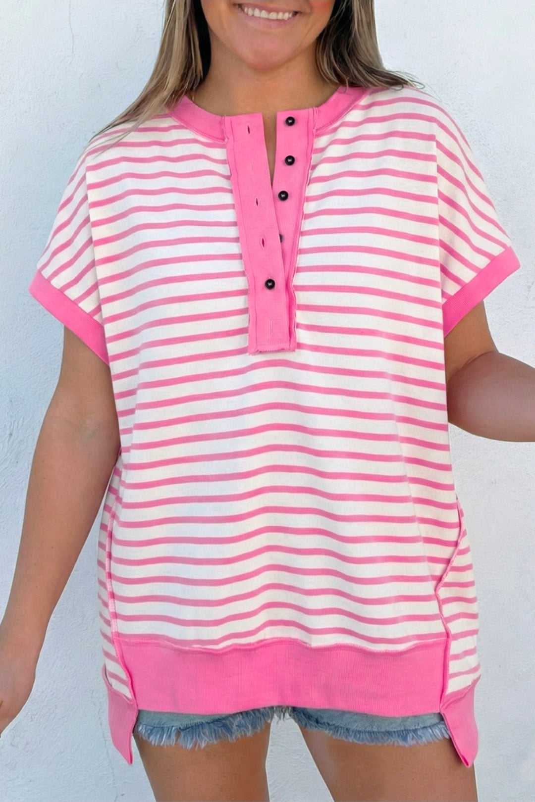 Pink Half Placket