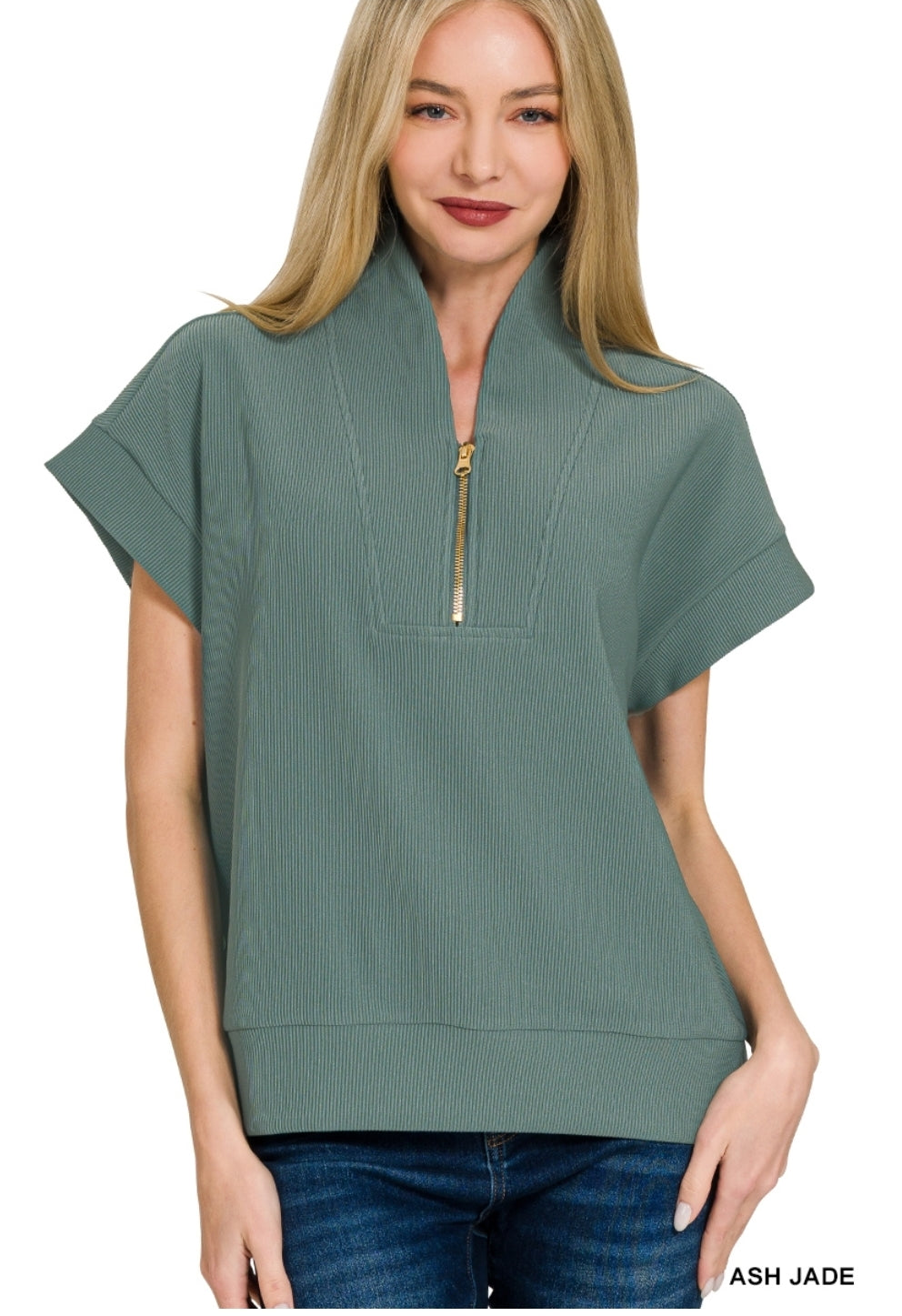Ribbed Half Zip