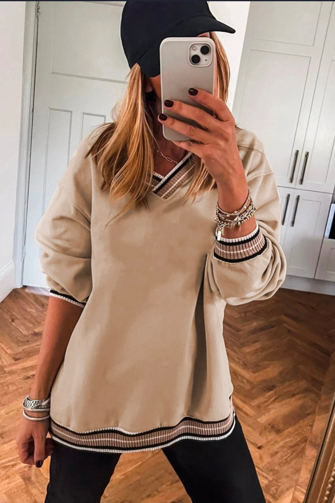 Varsity Striped Sweatshirt