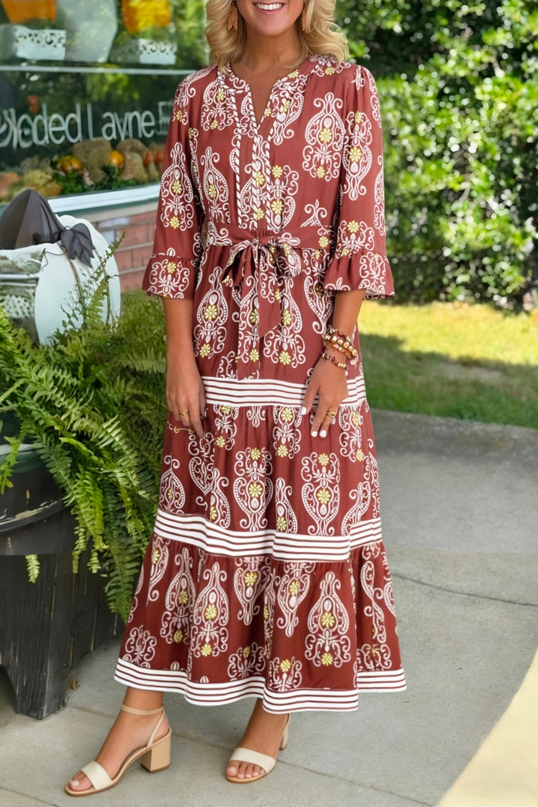 Brown Belted Maxi