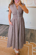 Coffee Plaid Maxi