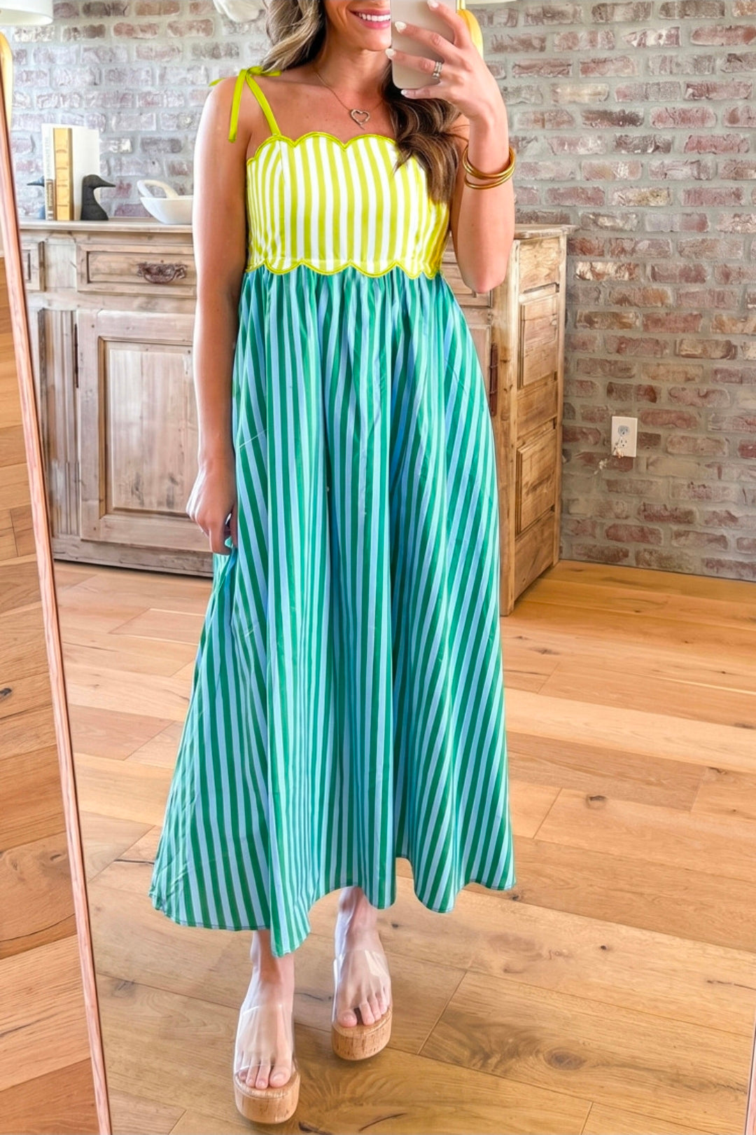 Scalloped Midi Dress